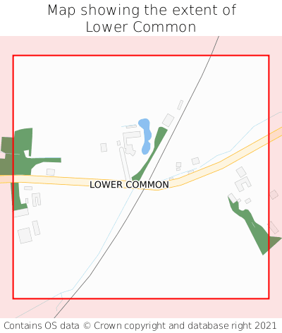 Map showing extent of Lower Common as bounding box