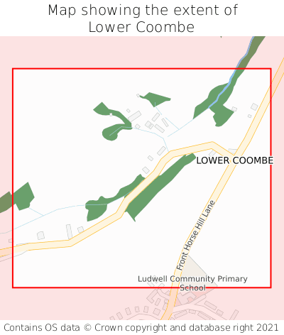 Map showing extent of Lower Coombe as bounding box