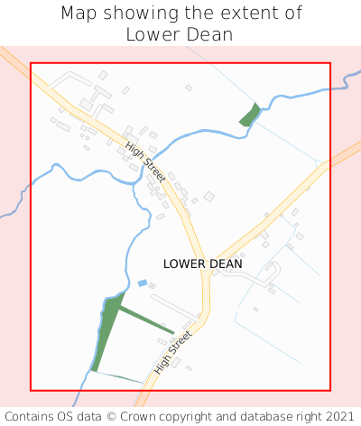 Map showing extent of Lower Dean as bounding box