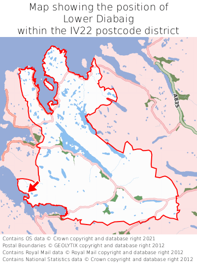Map showing location of Lower Diabaig within IV22