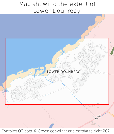 Map showing extent of Lower Dounreay as bounding box