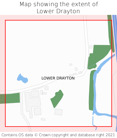 Map showing extent of Lower Drayton as bounding box