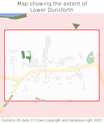 Map showing extent of Lower Dunsforth as bounding box