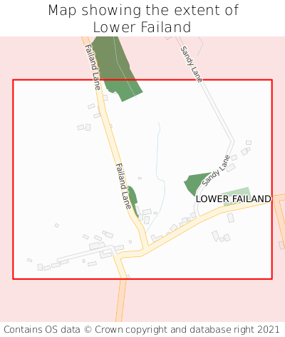 Map showing extent of Lower Failand as bounding box