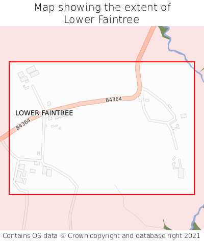 Map showing extent of Lower Faintree as bounding box