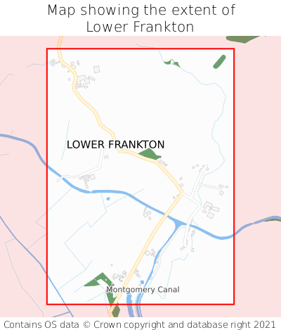 Map showing extent of Lower Frankton as bounding box
