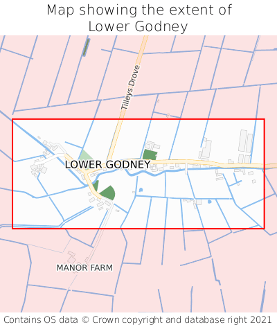 Map showing extent of Lower Godney as bounding box