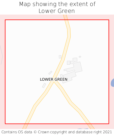 Map showing extent of Lower Green as bounding box