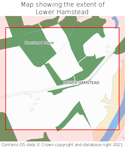 Map showing extent of Lower Hamstead as bounding box