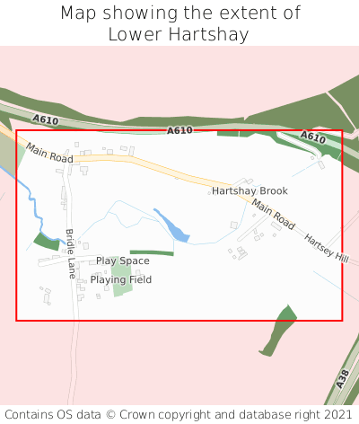 Map showing extent of Lower Hartshay as bounding box