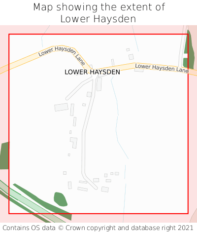 Map showing extent of Lower Haysden as bounding box
