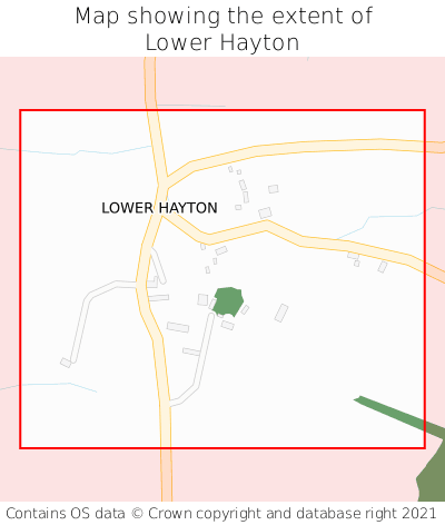 Map showing extent of Lower Hayton as bounding box