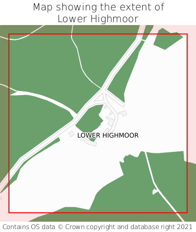 Map showing extent of Lower Highmoor as bounding box