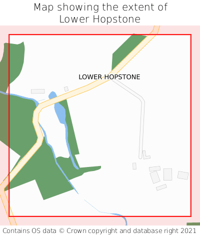 Map showing extent of Lower Hopstone as bounding box