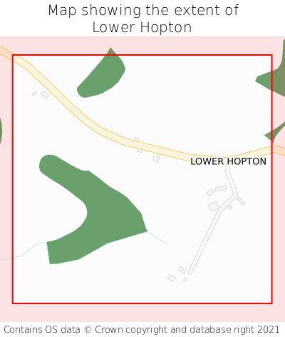 Map showing extent of Lower Hopton as bounding box