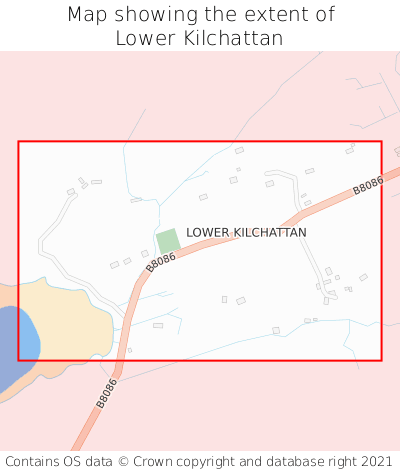 Map showing extent of Lower Kilchattan as bounding box