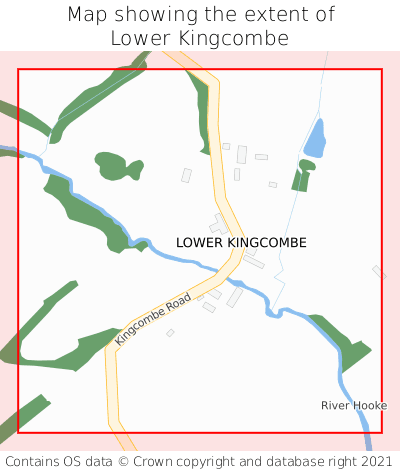 Map showing extent of Lower Kingcombe as bounding box