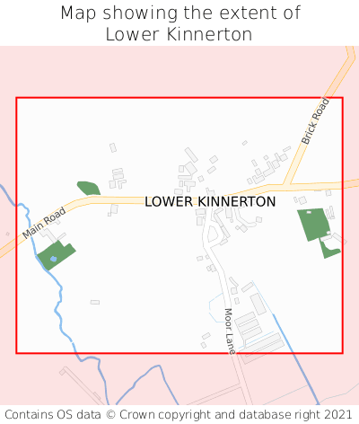 Map showing extent of Lower Kinnerton as bounding box