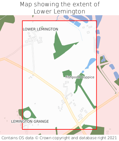 Map showing extent of Lower Lemington as bounding box