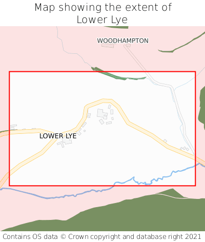 Map showing extent of Lower Lye as bounding box