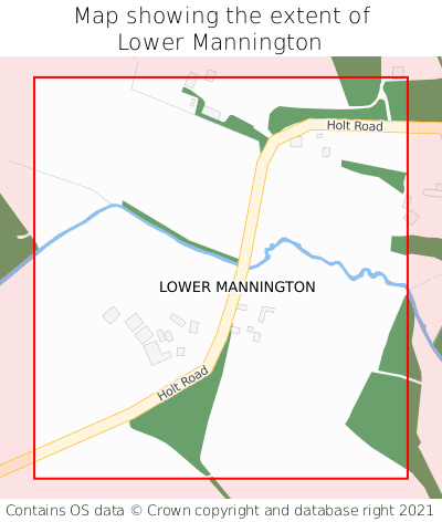 Map showing extent of Lower Mannington as bounding box