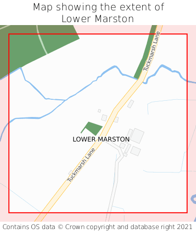 Map showing extent of Lower Marston as bounding box