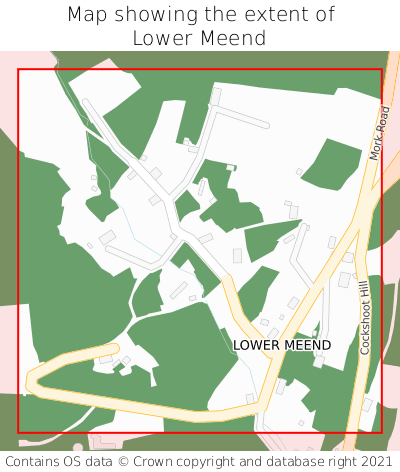 Map showing extent of Lower Meend as bounding box