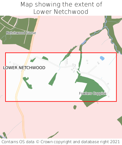 Map showing extent of Lower Netchwood as bounding box