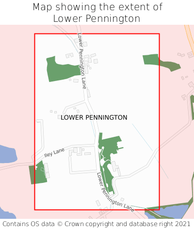 Map showing extent of Lower Pennington as bounding box