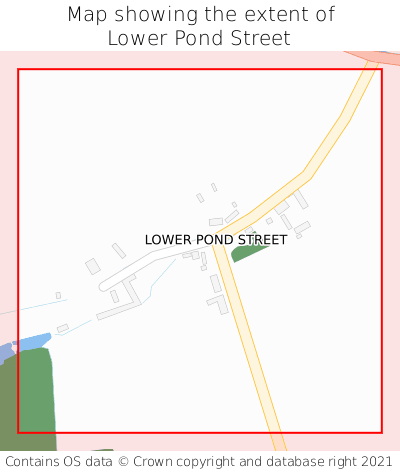 Map showing extent of Lower Pond Street as bounding box