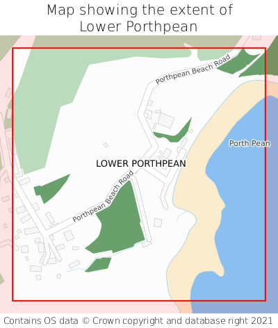 Map showing extent of Lower Porthpean as bounding box