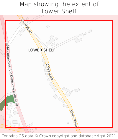 Map showing extent of Lower Shelf as bounding box