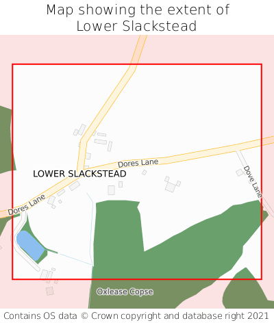 Map showing extent of Lower Slackstead as bounding box