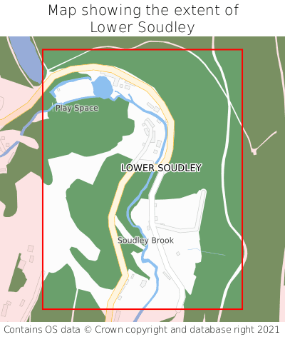 Map showing extent of Lower Soudley as bounding box