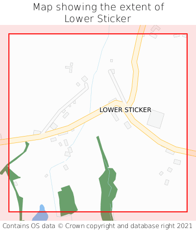 Map showing extent of Lower Sticker as bounding box