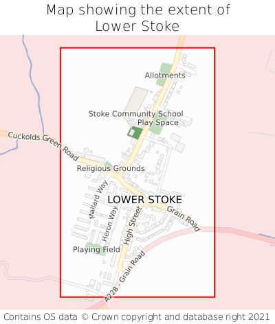 Map showing extent of Lower Stoke as bounding box