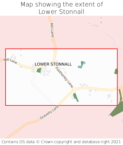 Map showing extent of Lower Stonnall as bounding box