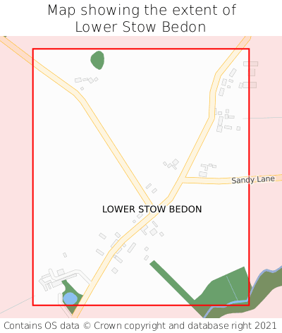 Map showing extent of Lower Stow Bedon as bounding box