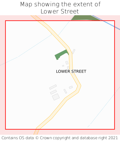 Map showing extent of Lower Street as bounding box