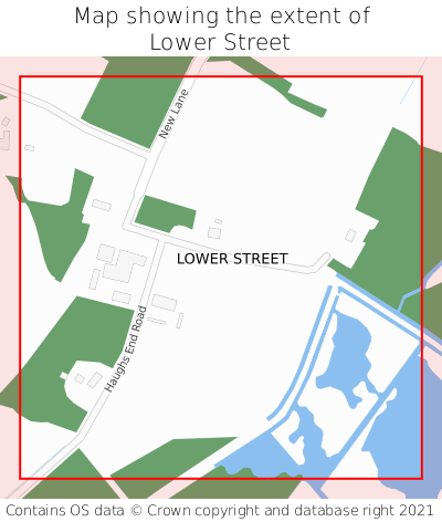 Map showing extent of Lower Street as bounding box