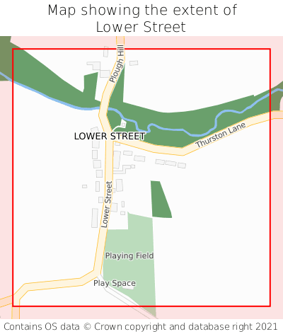 Map showing extent of Lower Street as bounding box