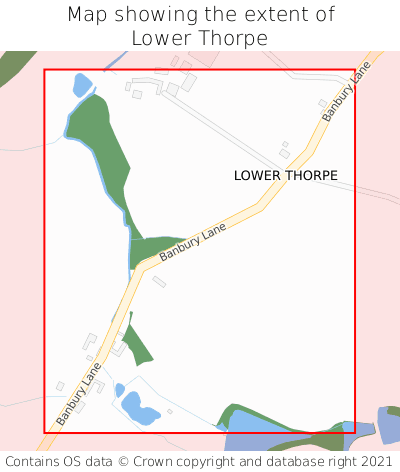 Map showing extent of Lower Thorpe as bounding box