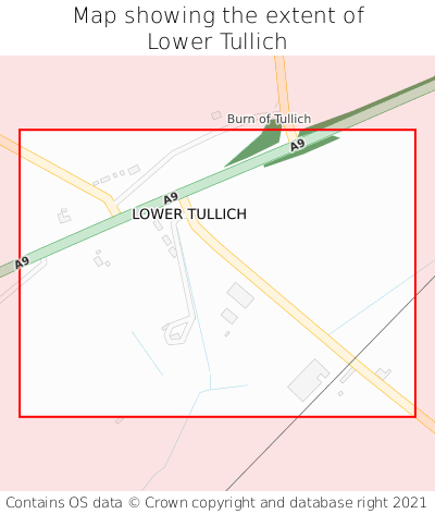 Map showing extent of Lower Tullich as bounding box