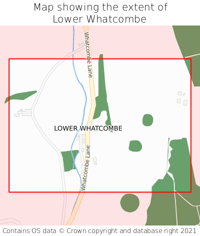 Map showing extent of Lower Whatcombe as bounding box