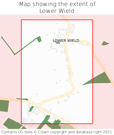 Map showing extent of Lower Wield as bounding box