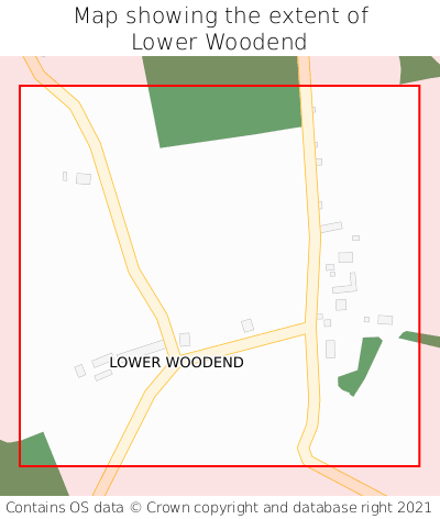 Map showing extent of Lower Woodend as bounding box