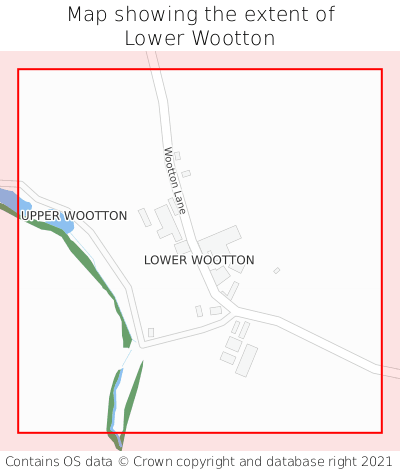 Map showing extent of Lower Wootton as bounding box