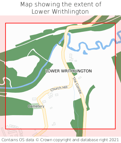 Map showing extent of Lower Writhlington as bounding box