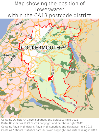 Map showing location of Loweswater within CA13