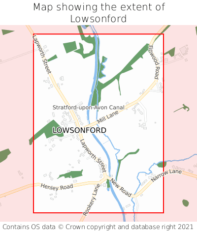 Map showing extent of Lowsonford as bounding box